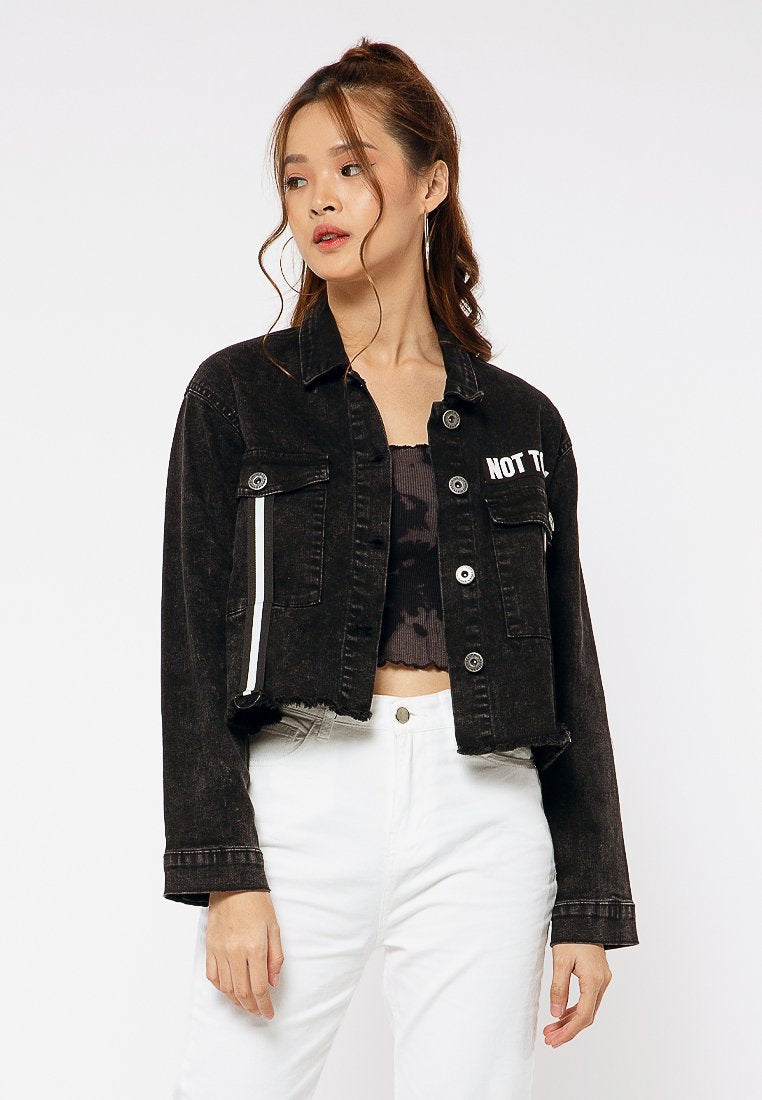 Crop Jacket with Reflective Tape