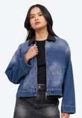 Contrast Collar Denim Jacket