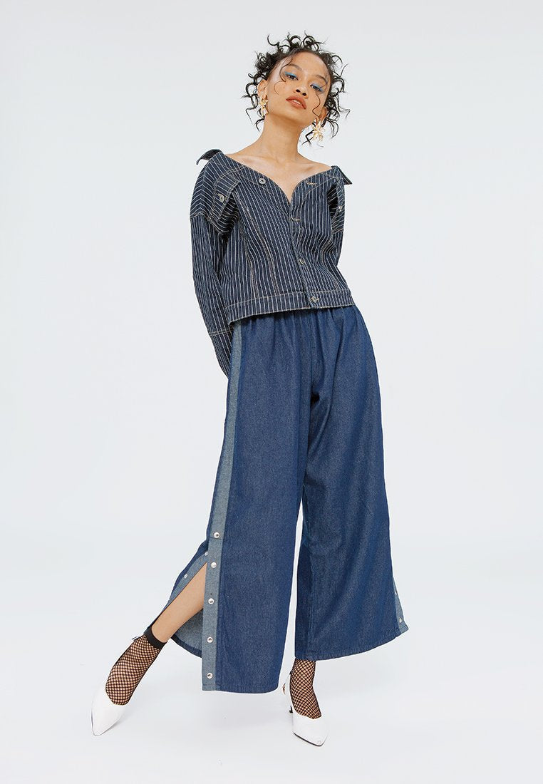 Oversized Stripe Denim Jacket