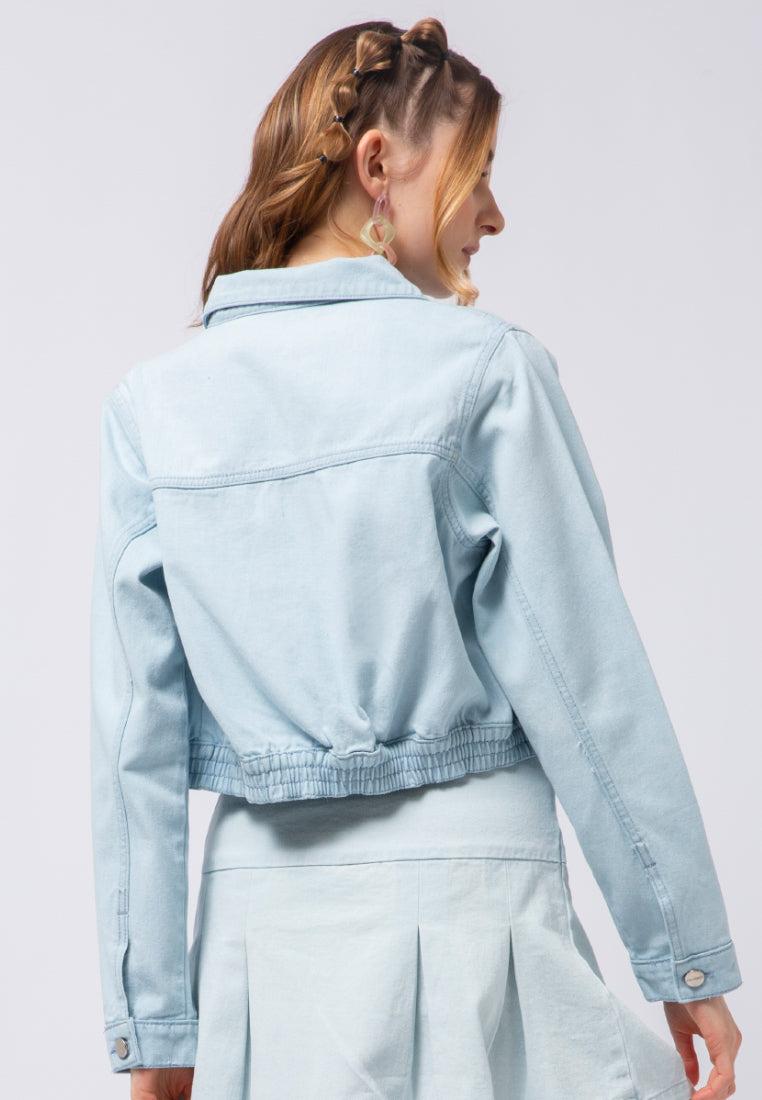 Bubble Hem Denim Jacket
