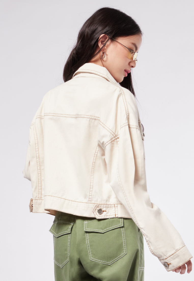 Contrast Stitching Denim Jacket