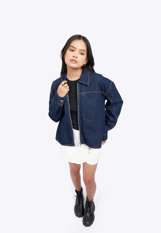 Oversize Collared Denim Jacket