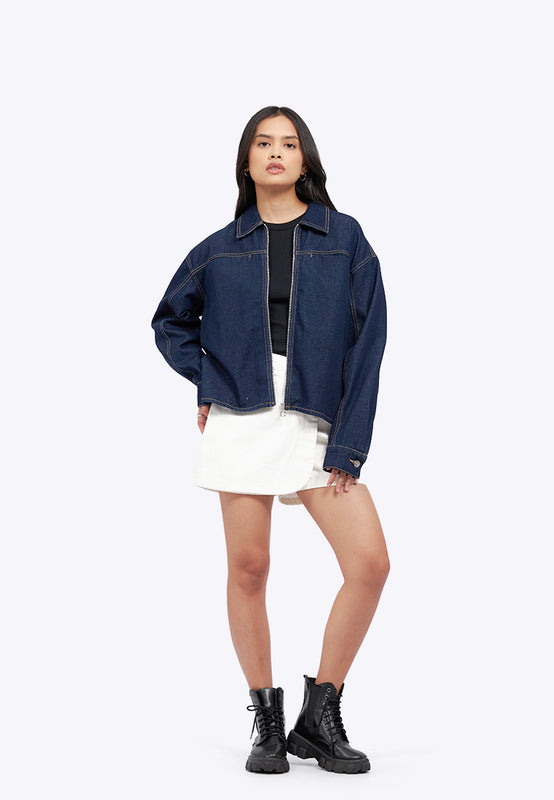Oversize Collared Denim Jacket