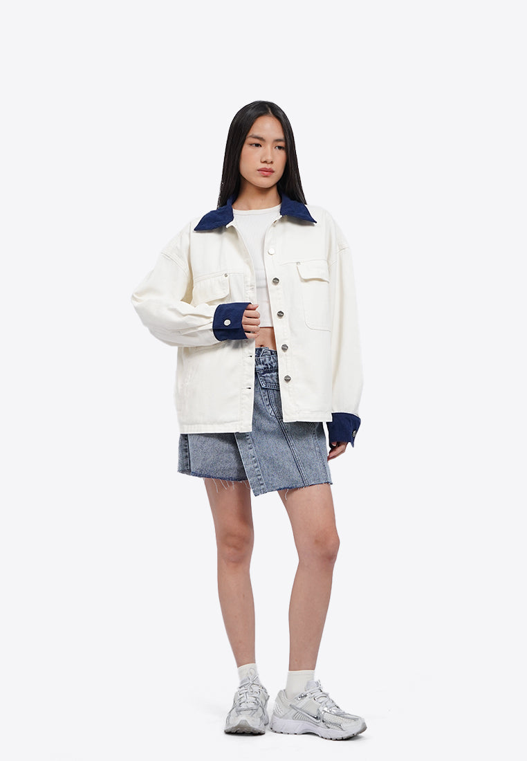 Contrast Details Denim Jacket