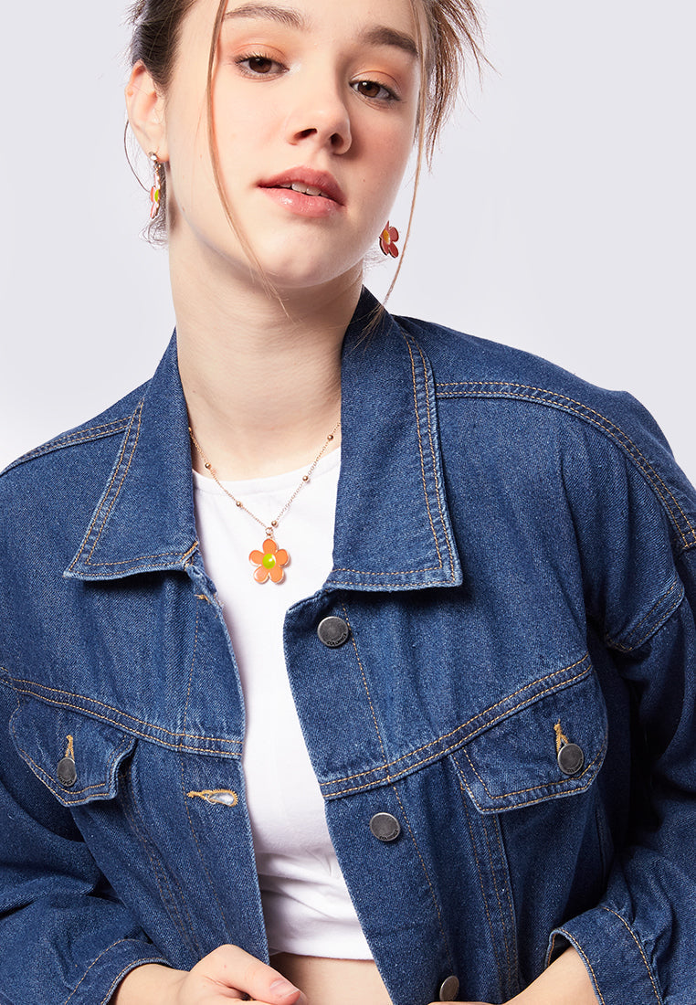 Crop Oversized Denim Jacket