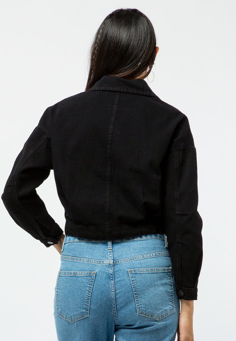 Drawstring Denim Jacket