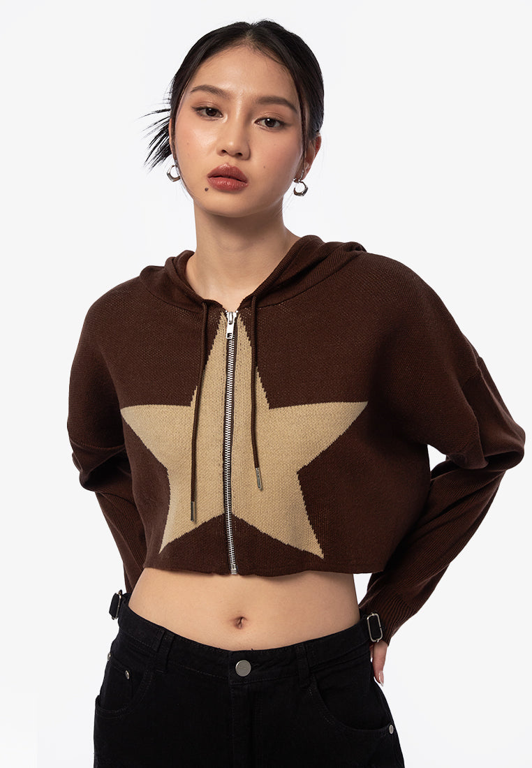 Star Patches Hooded Jacket