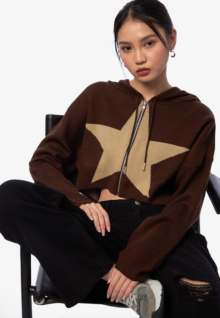 Star Patches Hooded Jacket