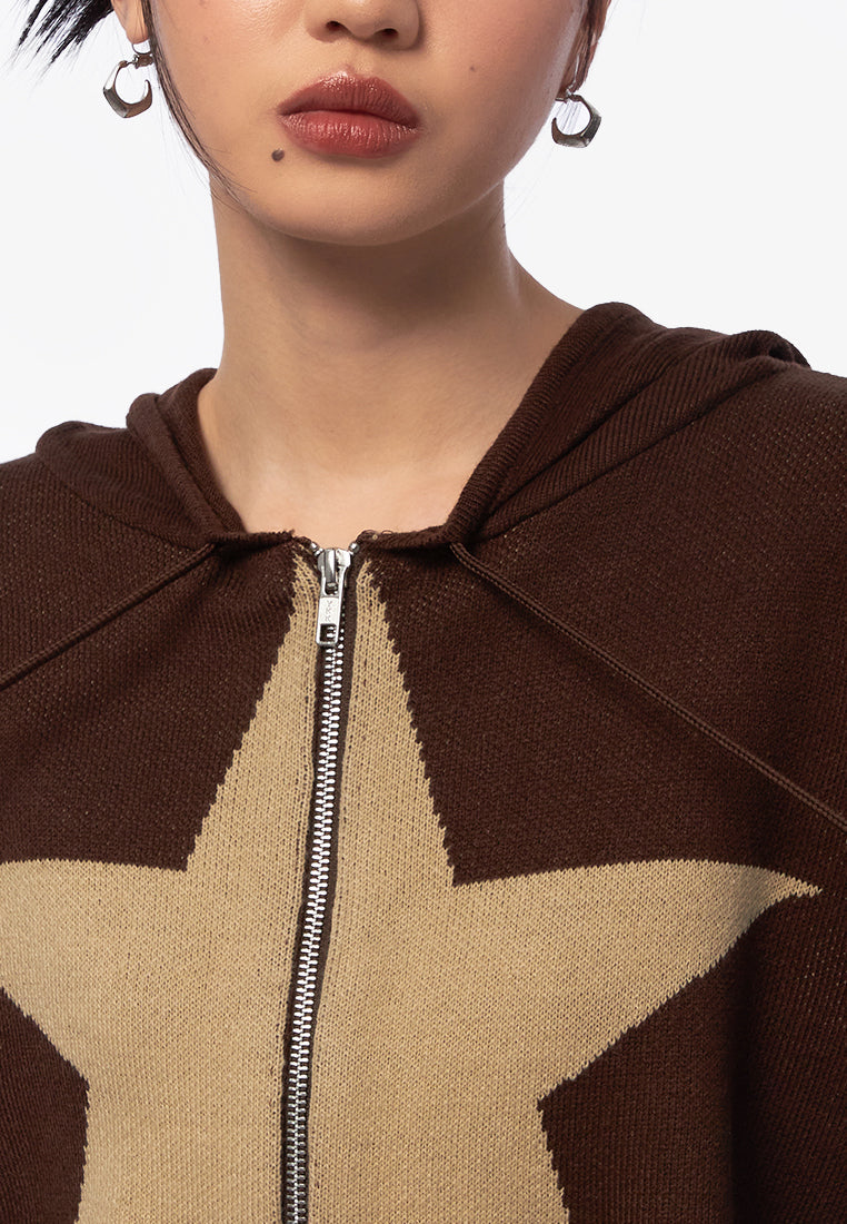 Star Patches Hooded Jacket