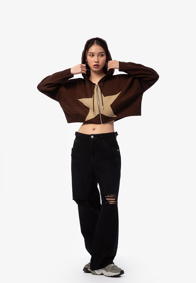 Star Patches Hooded Jacket