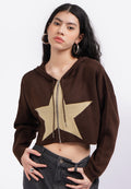 Star Patched Hooded Jacket