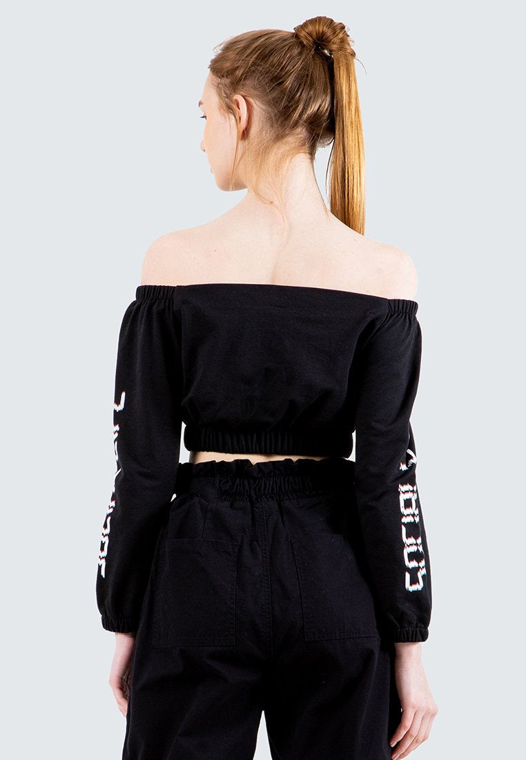 Glitch Printed Crop Jacket