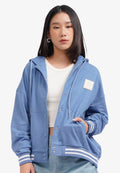 Button Up Hoodie Jacket Blue
