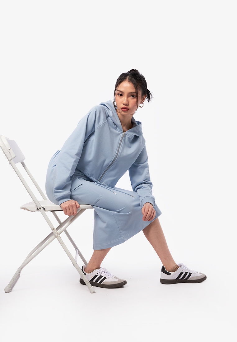 Zip Up Drawstring Crop Jacket
