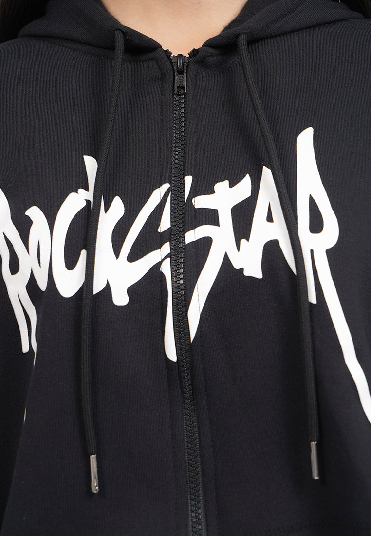 Graohic Crop Hoodie Jacket