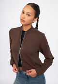 Two Way Zip Fitted Crop Jacket