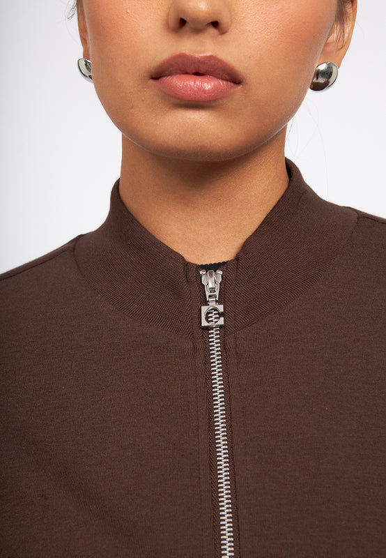 Two Way Zip Fitted Crop Jacket