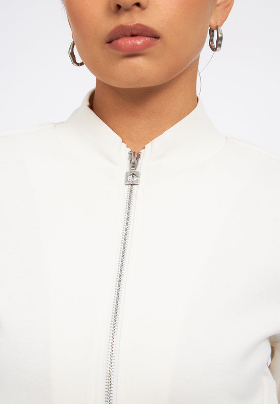 Two Way Zip Fitted Crop Jacket