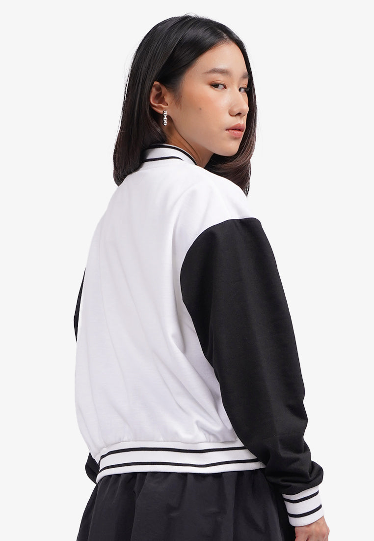 Hello Kitty Oversized Varsity Jacket Off White