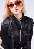 Bomber Jacket with Cargo Pocket Details