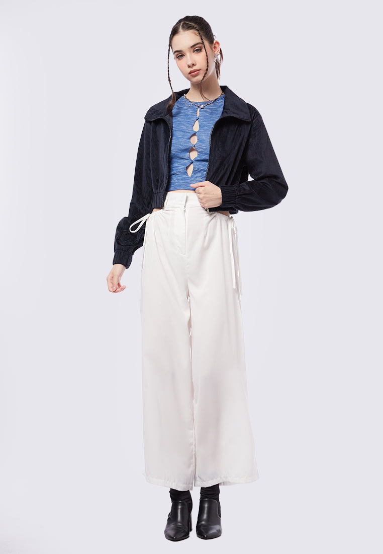 Zip Up Crop Denim Jacket