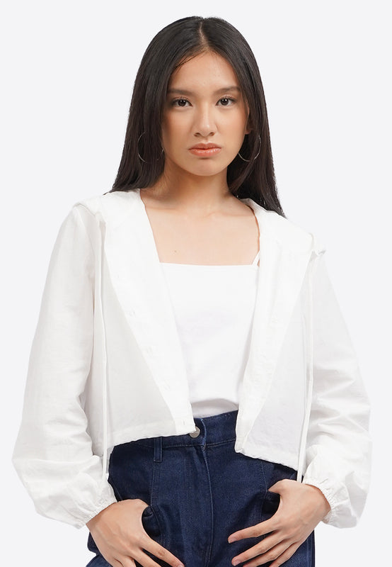 Hooded Long Sleeve Parachute Jacket
