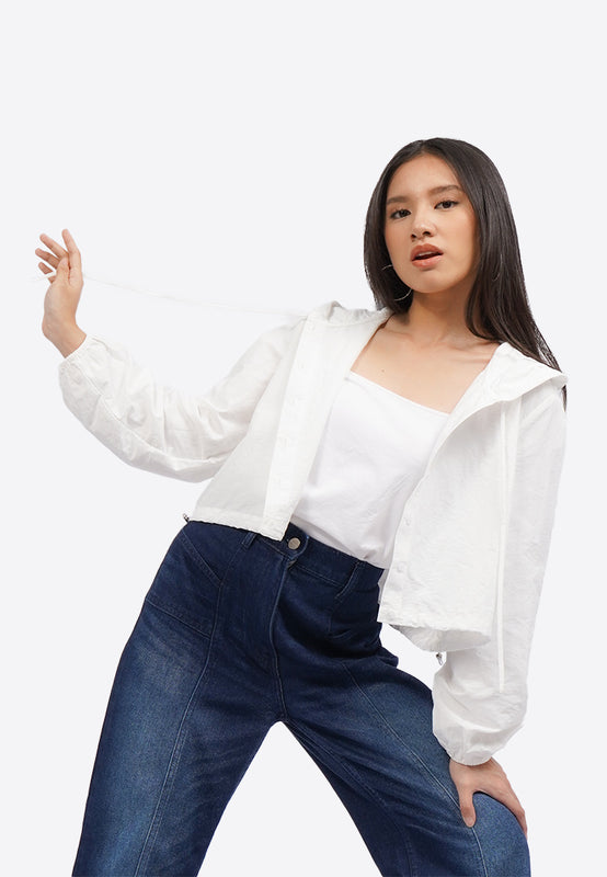 Hooded Long Sleeve Parachute Jacket