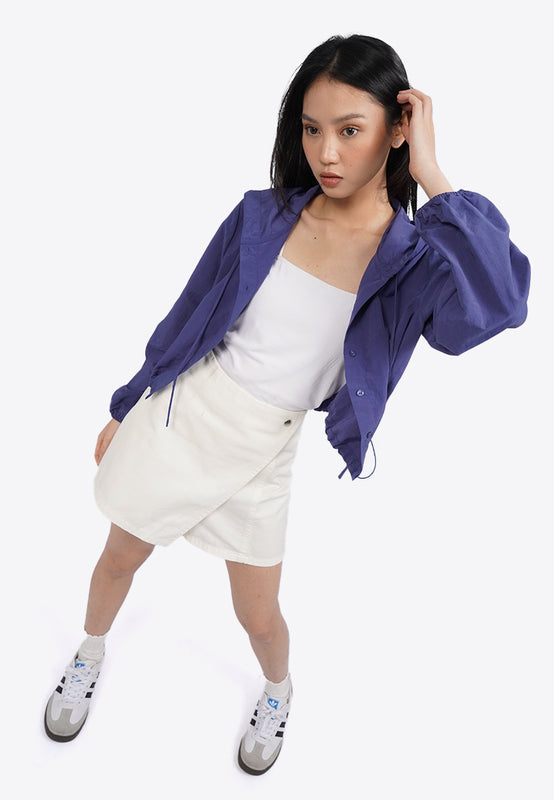Hooded Long Sleeve Parachute Jacket