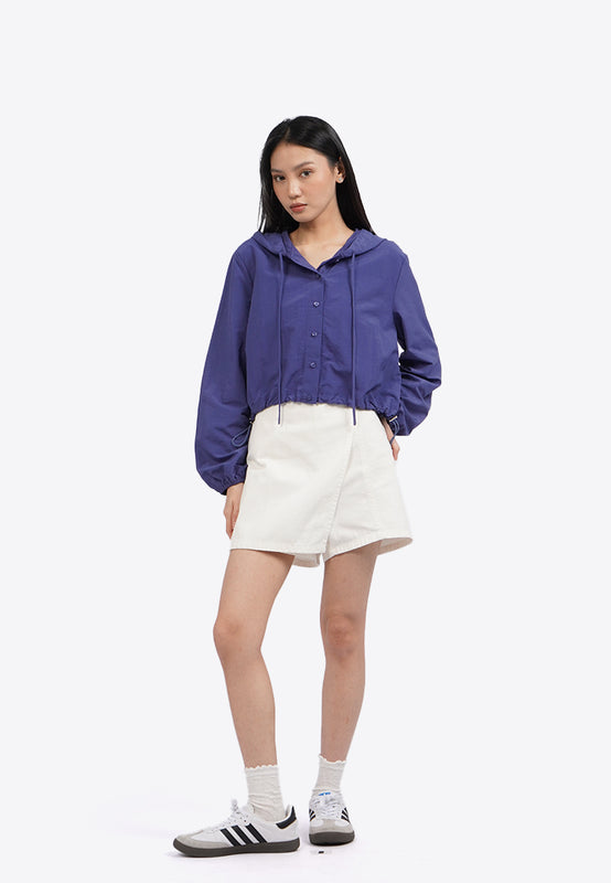 Hooded Long Sleeve Parachute Jacket