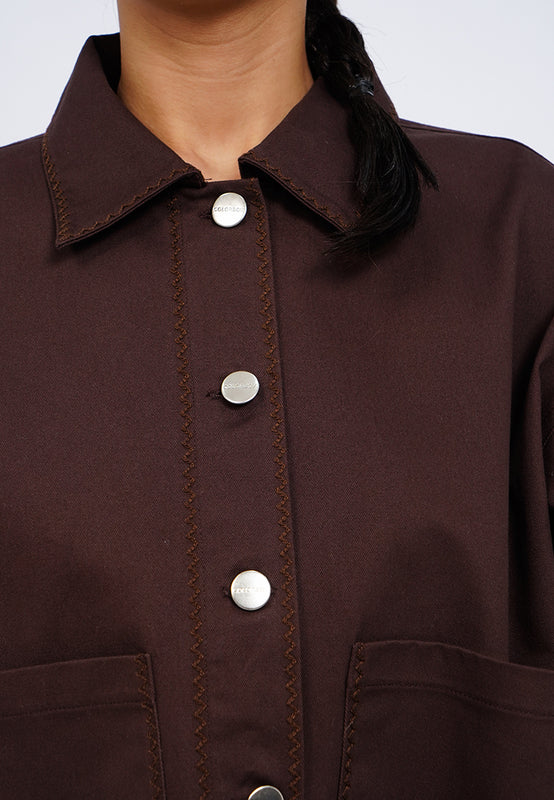 Oversized Contrast Stitch Jacket