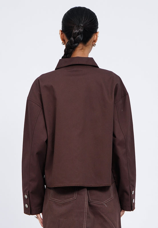 Oversized Contrast Stitch Jacket