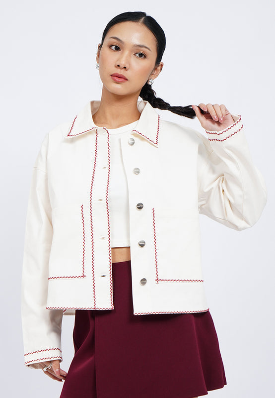 Oversized Contrast Stitch Jacket
