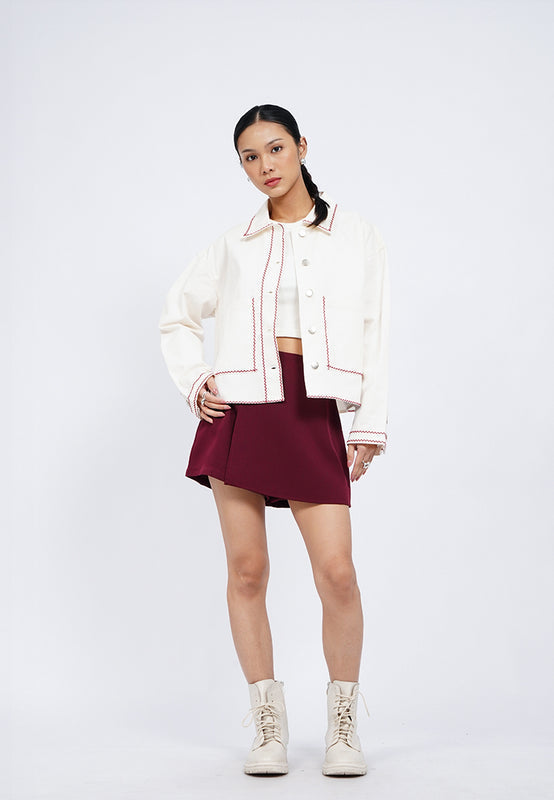 Oversized Contrast Stitch Jacket