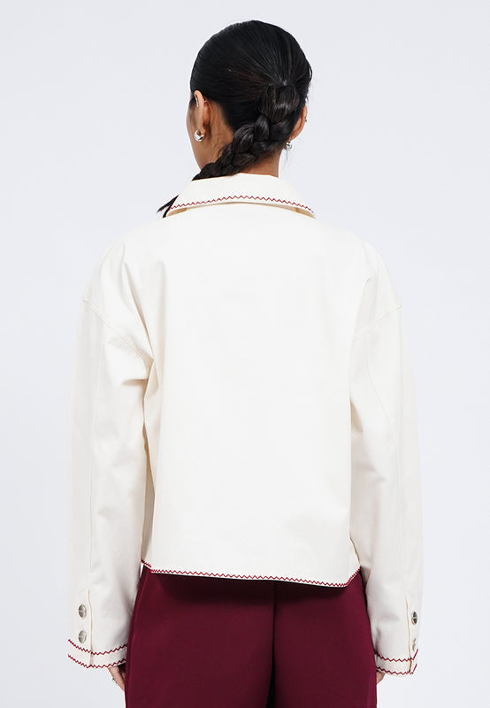 Oversized Contrast Stitch Jacket
