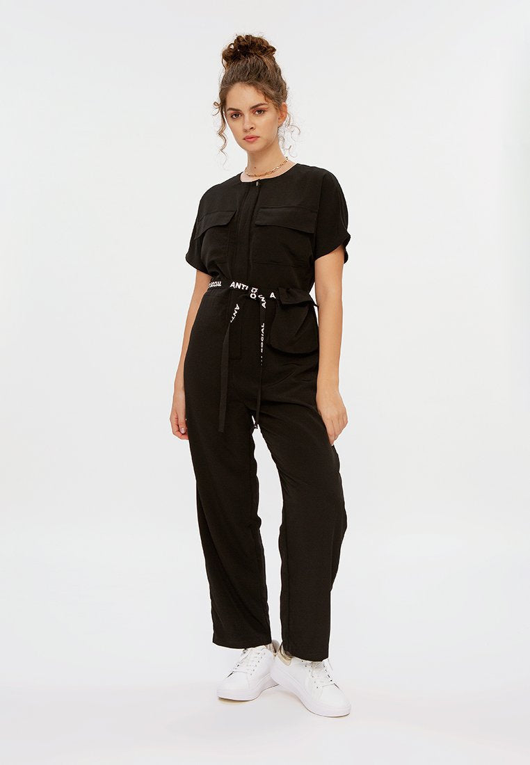 Belted Jumpsuit with Pocket