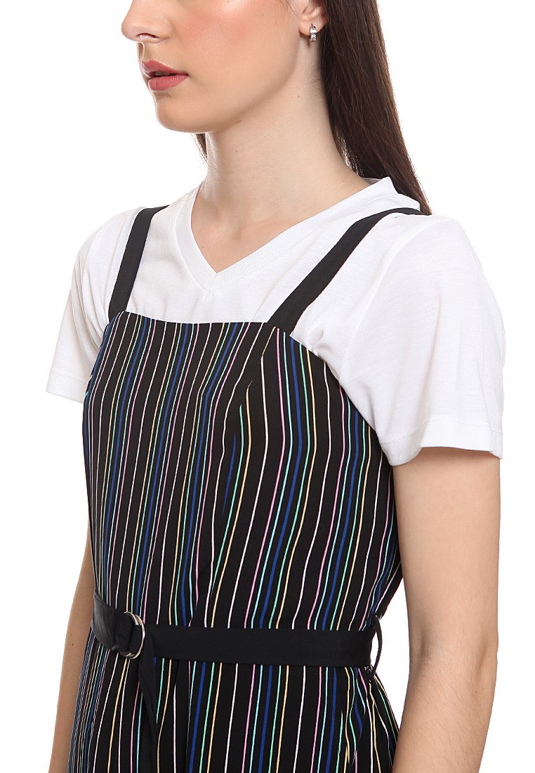 Panelled Stripes Jumpsuit