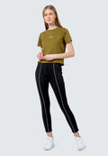 Black legging with piping Details