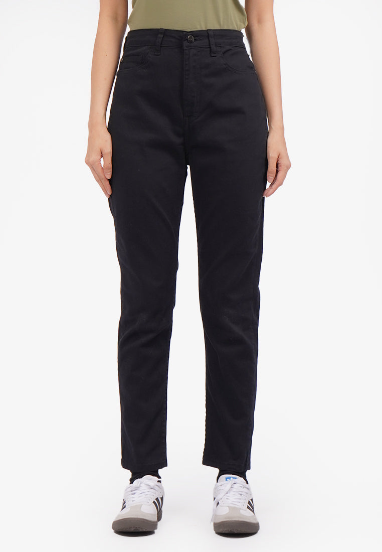 Slim Fit Basic Denim Pants Black