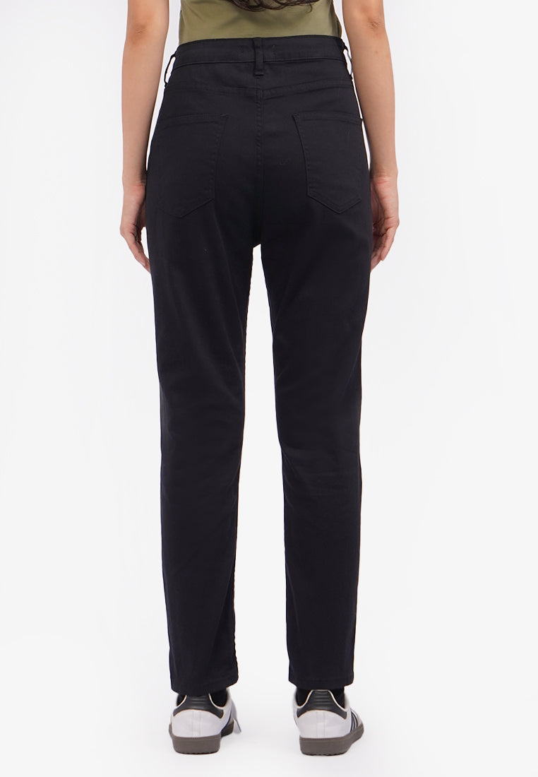 Slim Fit Basic Denim Pants Black