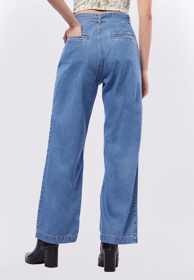 Wide Leg Denim with Belt Details