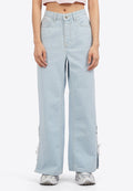 Side Slit Tied Up Denim Pants