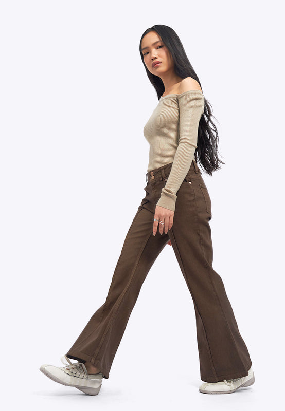 Regular Fit Flare Denim Pants