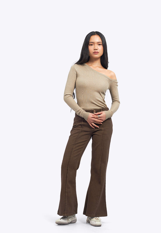 Regular Fit Flare Denim Pants