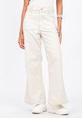 Contrast Stitch Flare Trousers