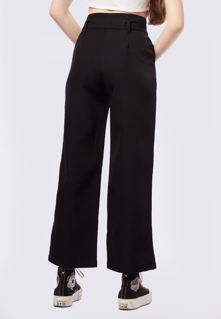 Wide Leg Pants with Front Belt