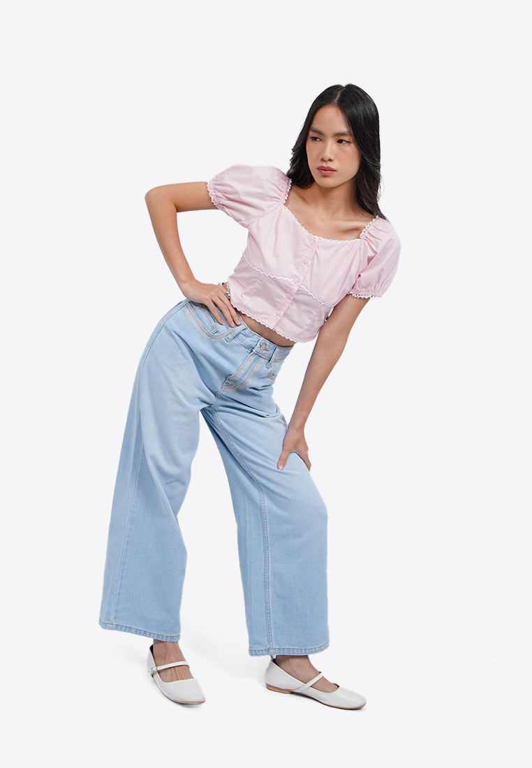 Regular Fit Foil Effect Jeans