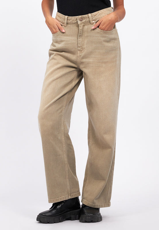 High Waist Straight Denim Pants