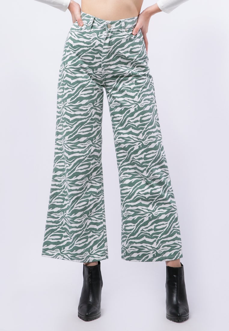 Animal Print Wide Leg Trouser