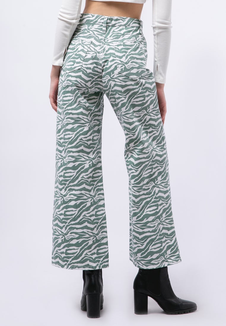 Animal Print Wide Leg Trouser