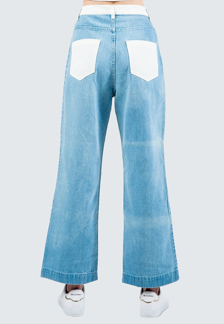 Two Color Denim Pants